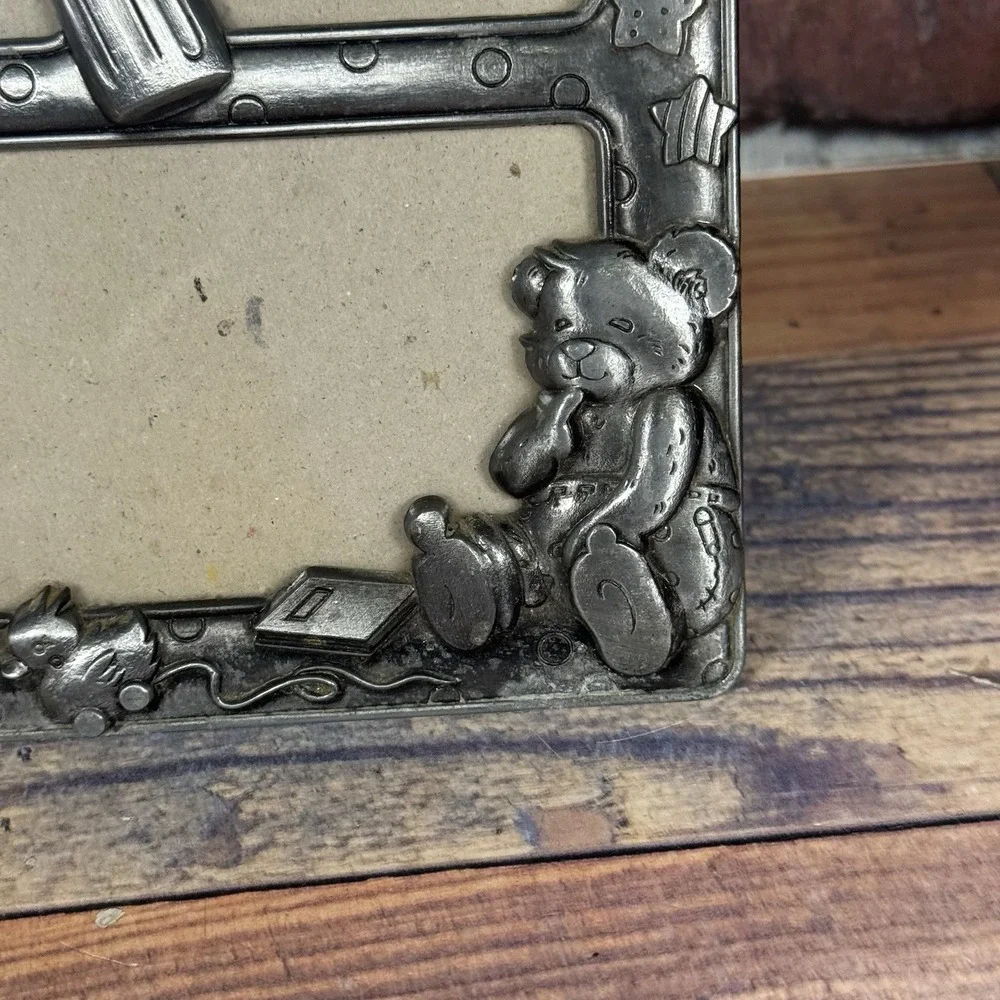 Vintage Gallery Pewter Baby Picture Frame Multi-Photo 5 Opening‎ Unisex Nursery
